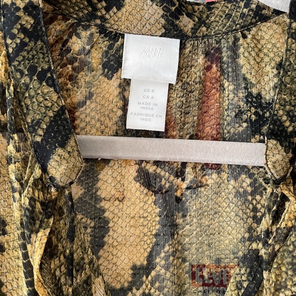 H&M Snake Print Wide-cut Chiffon Dress - Picture 3 of 3